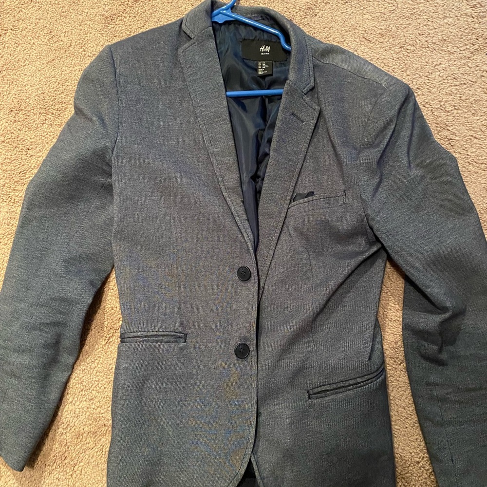 H&M Gray Sport Coat Modern Tailored Blazer